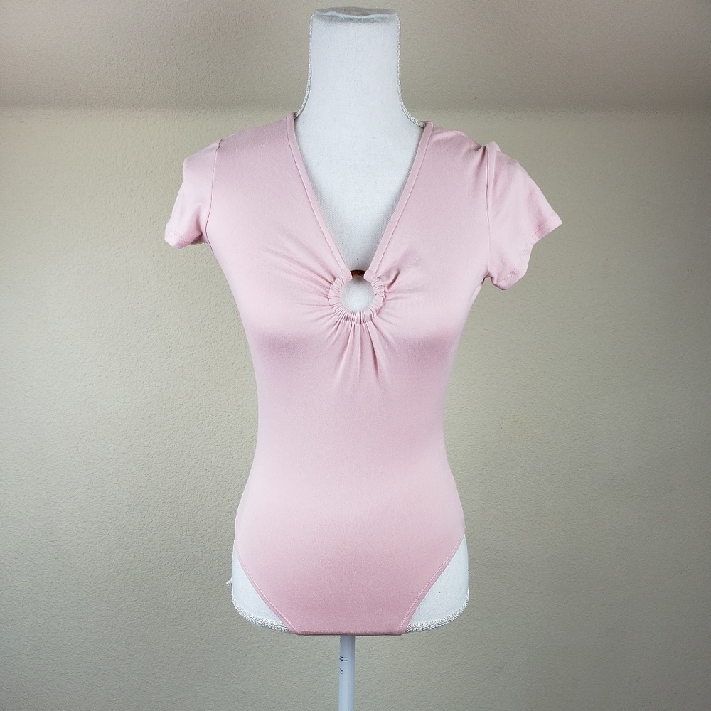 Blush Pink Short Sleeves Bodysuit